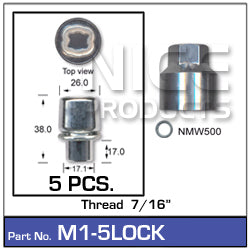 Lock Nuts (set of 5) M1-5LOCK - Nice Products | Universal Auto Spares