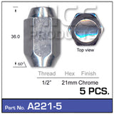 Chrome Nut A221-5 - Nice Products | Universal Auto Spares
