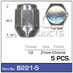 Chrome Nut B221-5 - Nice Products | Universal Auto Spares