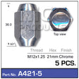Chrome Nut A421-Pack Of 5 - Nice Products | Universal Auto Spares