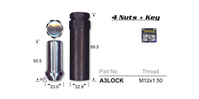 Lock Nuts A3LOCK -Pack Of 4 Nice Products | Universal Auto Spares
