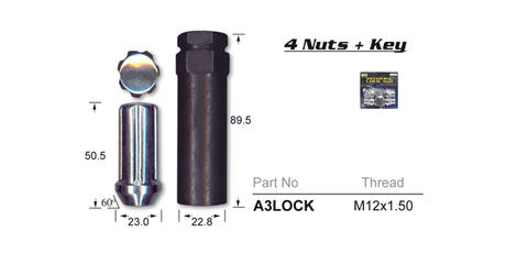 Lock Nuts A3LOCK -Pack Of 4 Nice Products | Universal Auto Spares