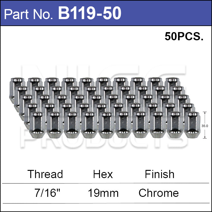 Chrome Nut B119-50 - Nice Products | Universal Auto Spares