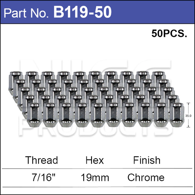 Chrome Nut B119-50 - Nice Products | Universal Auto Spares