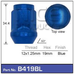Wheel Nuts Blue pk100 B419BL-100 - Nice Products | Universal Auto Spares