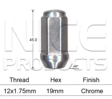 Wheel nuts pk100 B1744-100 - Nice Products | Universal Auto Spares
