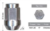 Wheel Nuts pk5 B1417-5 - Nice Products | Universal Auto Spares