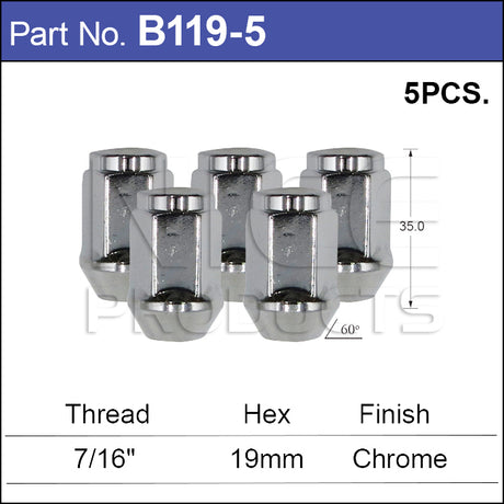 Chrome Nut B119-5 - Nice Products | Universal Auto Spares