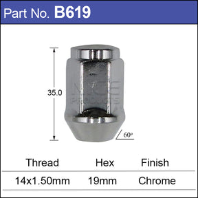Chrome Nut B619 - Nice Products | Universal Auto Spares