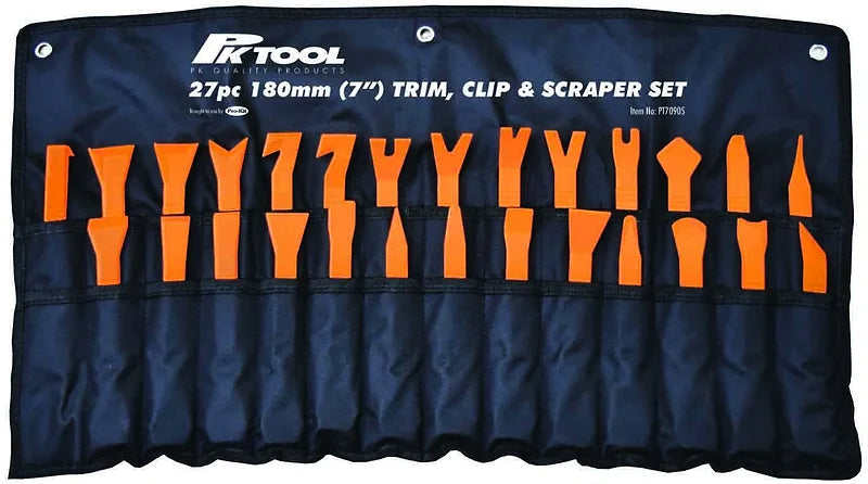 27 Pieces 180mm Trim & Clip Removal & Scraper Tool Set - PKTool | Universal Auto Spares