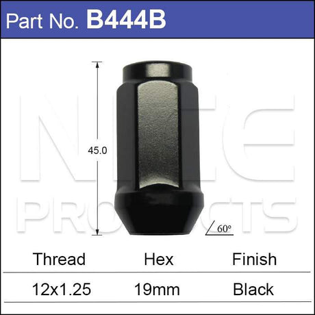 Wheel nuts BLACK pk25 B444B-100 - Nice Products | Universal Auto Spares