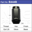 Wheel nuts BLACK pk5 B444B-5 - Nice Products | Universal Auto Spares