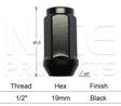 Wheel Nuts pk5 B244B-5 - Nice Products | Universal Auto Spares