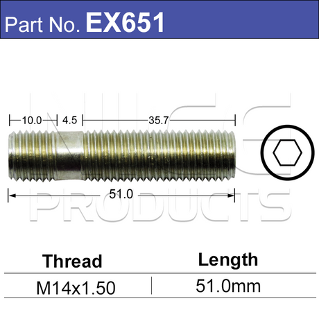 Stud Extension EX651 - Nice Products | Universal Auto Spares