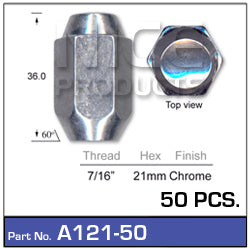 Chrome Nut 50pcs A121-50 - Nice Products | Universal Auto Spares