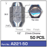 Chrome Nut A221-50 - Nice Products | Universal Auto Spares