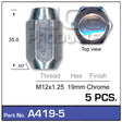 Chrome Nut A419-Pack Of 5 - Nice Products | Universal Auto Spares