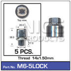 Lock Nuts (set of 5) M6-5LOCK - Nice Products | Universal Auto Spares