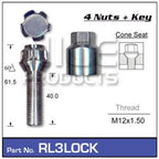 Lock Nuts (set of 4) RL3LOCK - Nice Products | Universal Auto Spares
