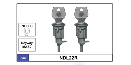 Door Locks pair NDL22R - Nice Products | Universal Auto Spares