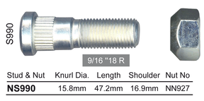 Stud & Nut NS990 - Nice Products | Universal Auto Spares