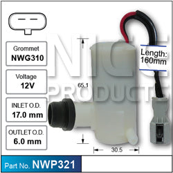 Washer Pump NWP321 - Nice Products | Universal Auto Spares