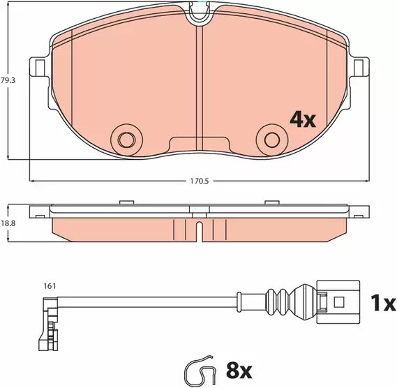 Brake Pad Set, Disc Brake GDB2486 - TRW