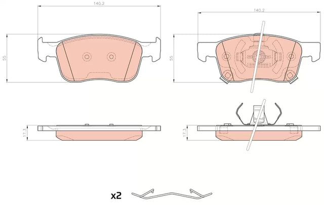 Brake Pad Set, Disc Brake GDB8490DT - TRW