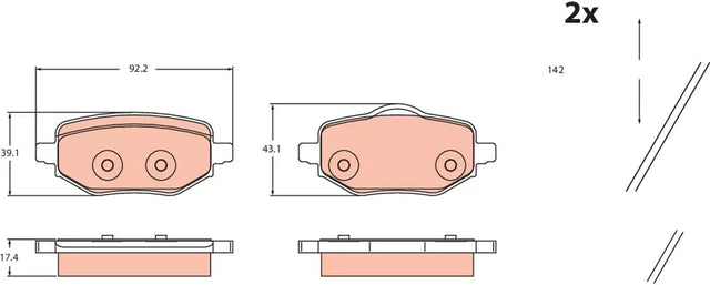Brake Pad Set, Disc Brake GDB2480 - TRW