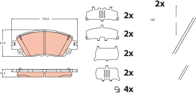 Brake Pad Set, Disc Brake GDB2488 - TRW