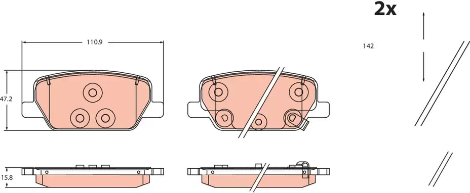 Brake Pad Set, Disc Brake GDB2491 - TRW