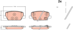 Brake Pad Set, Disc Brake GDB2491 - TRW