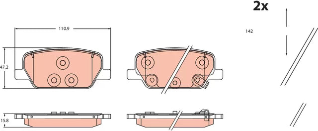 Brake Pad Set, Disc Brake GDB2491 - TRW