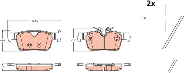 Brake Pad Set, Disc Brake GDB2496 - TRW