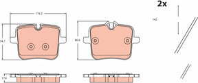 Brake Pad Set, Disc Brake GDB251 - TRW