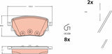 Brake Pad Set, Disc Brake GDB255 - TRW