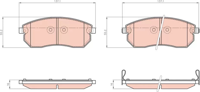 Brake Pad Set, Disc Brake GDB837 - TRW