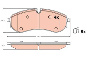 Brake Pad Set, Disc Brake GDB238 - TRW