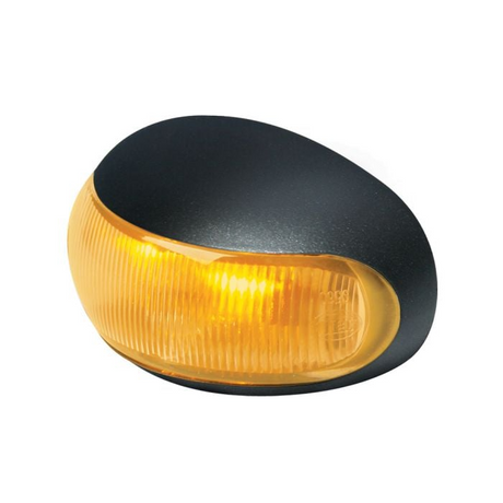 Amber LED Cab Marker Lamp Black Plastic Housing 8-28V DC - HELLA | Universal Auto Spares