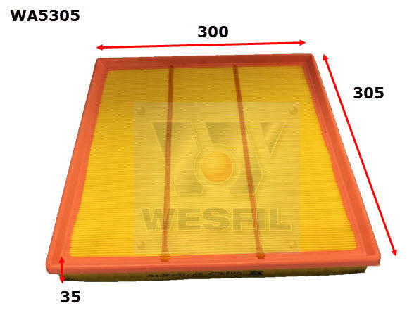 Air Filter A1884 Fits Ford WA5305 - Wesfil