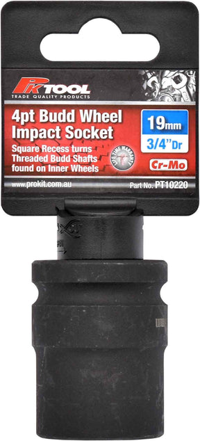3/4” Dr 19mm Budd Wheel Impact Socket - PKTool