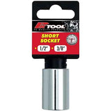 3/8” 6PT 1/2” Drive SAE CR-V Regular Socket - PKTool