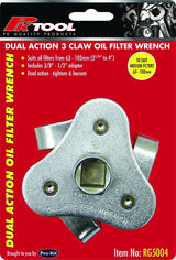 3 Claw Oil Filter Wrench Fits Filters With Adaptor - PKTool | Universal Auto Spares