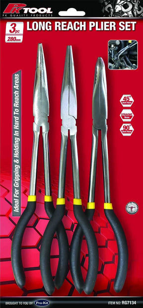 3 Pieces 280mm (11”) Long Nose Long Handle Plier Set - PKTool