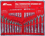 30 Pieces Metric & SAE CR-V Combination Spanner Set - PKTool | Universal Auto Spares