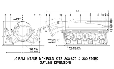 LS3 LO-RAM Manifold Kit Single Injector HY300679 - Holley