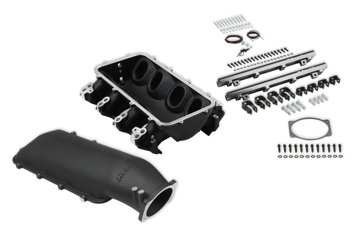 LS3 LO - RAM Manifold Kit Dual Injector Black Finish HY300683BK - Holley - Inlet & Intake Manifolds - Holley