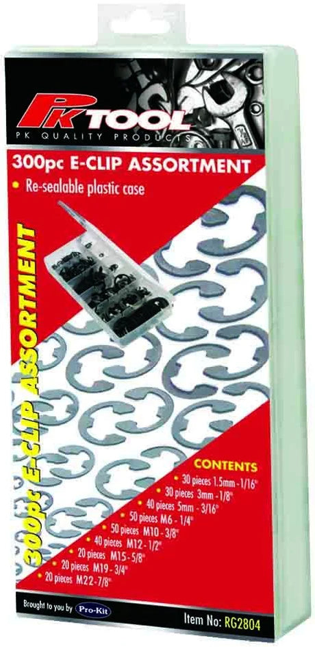 300 Piece E-Clips Assortment - PKTool | Universal Auto Spares