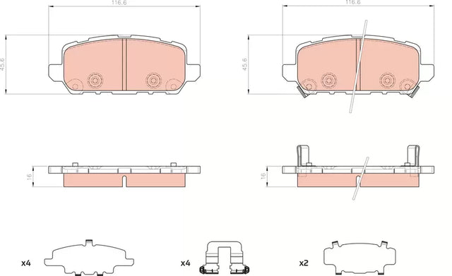Brake Pad Set, Disc Brake GDB7915DT - TRW