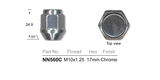 Chrome Nut NN560C - Nice Products | Universal Auto Spares